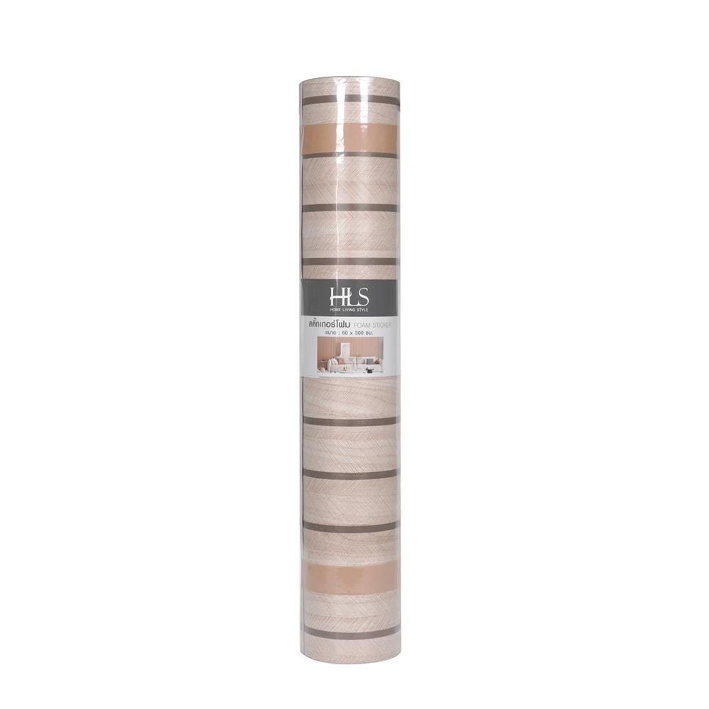 สติกเกอร์โฟม HOME LIVING STYLE LATH 0.60X3 ม. สีน้ำตาลอ่อน
