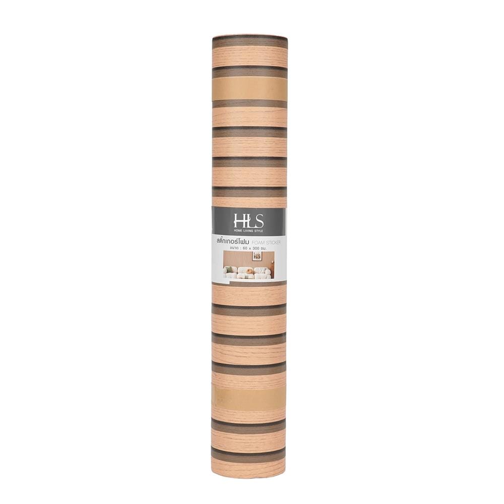 สติกเกอร์โฟม HOME LIVING STYLE LATH 0.60X3 ม. สีน้ำตาล