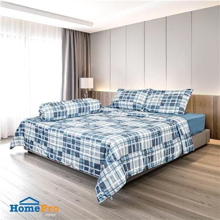 ชุดผ้าปูที่นอน 6 ฟุต (ชุด 6 ชิ้น) HOME LIVING STYLE URBAN สี BLUE_1