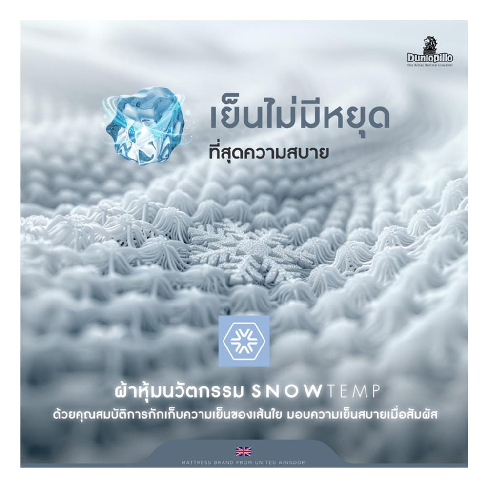 ที่นอนพ็อกเก็ตสปริง 5 ฟุต สุญญากาศ DUNLOPILLO รุ่น STRATFORD พร้อมหมอนหนุน 2 ใบ
