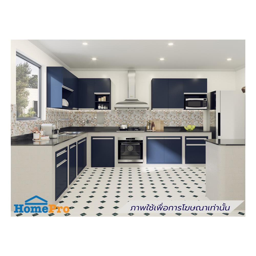 ตู้แขวนไมโครเวฟเรียบ JUPITER JUVENTAS 60x80 ซม. สีน้ำเงิน