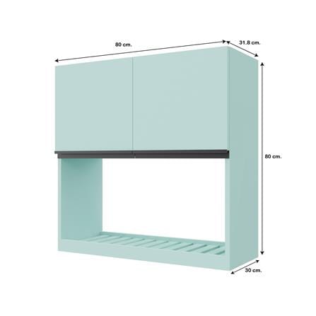 ตู้แขวนคว่ำจานเรียบ JUPITER JUVENTAS 80x80 ซม. สีเขียว_4