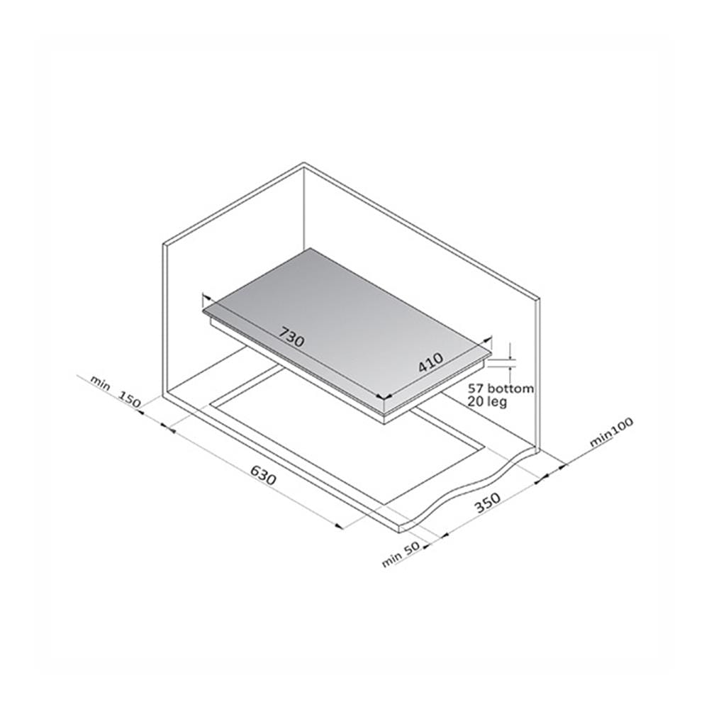เตาฝัง+เครื่องดูดควัน LINEA GL73 2G + LDD 90.2 BK