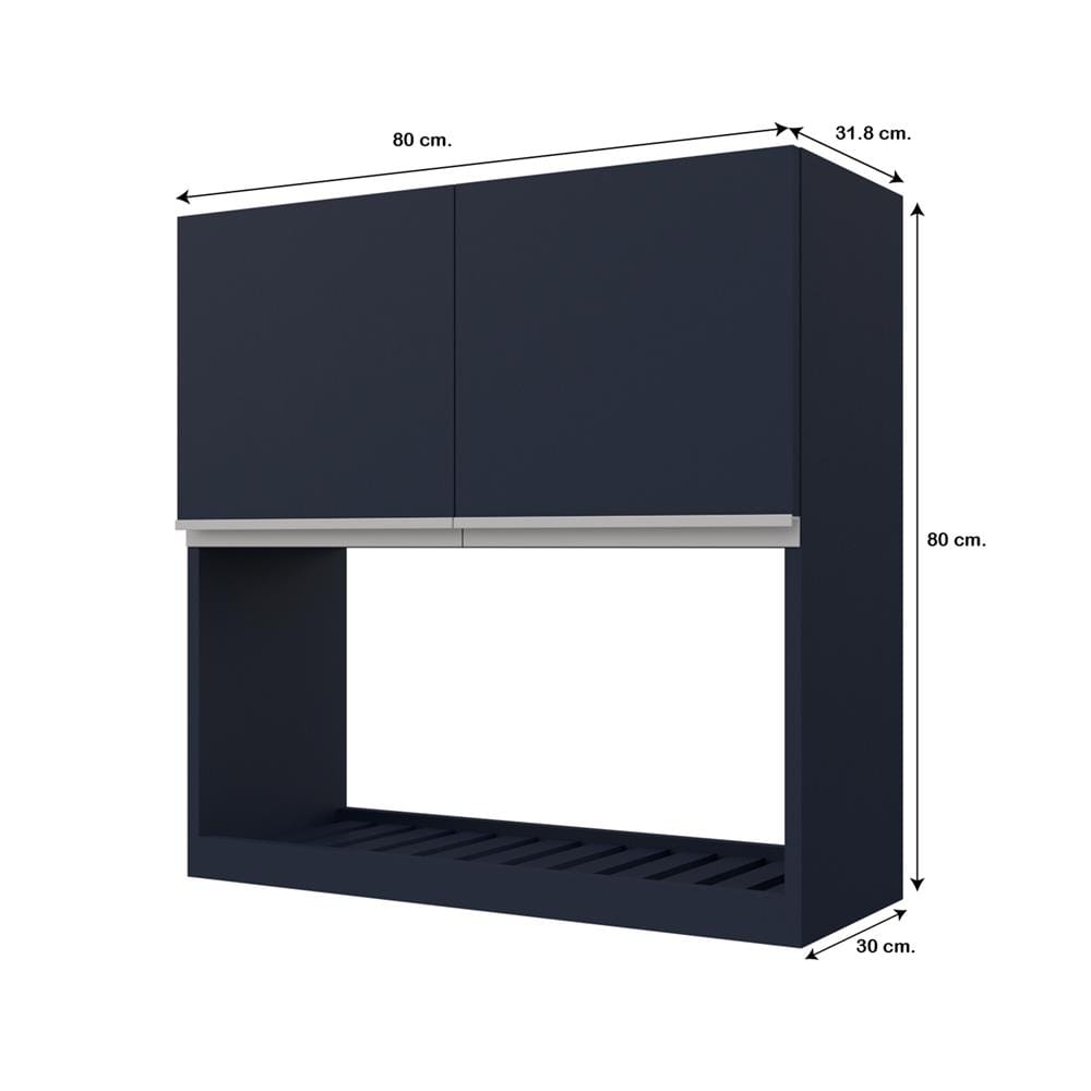ตู้แขวนคว่ำจานเรียบ JUPITER JUVENTAS 80x80 ซม. สีน้ำเงิน