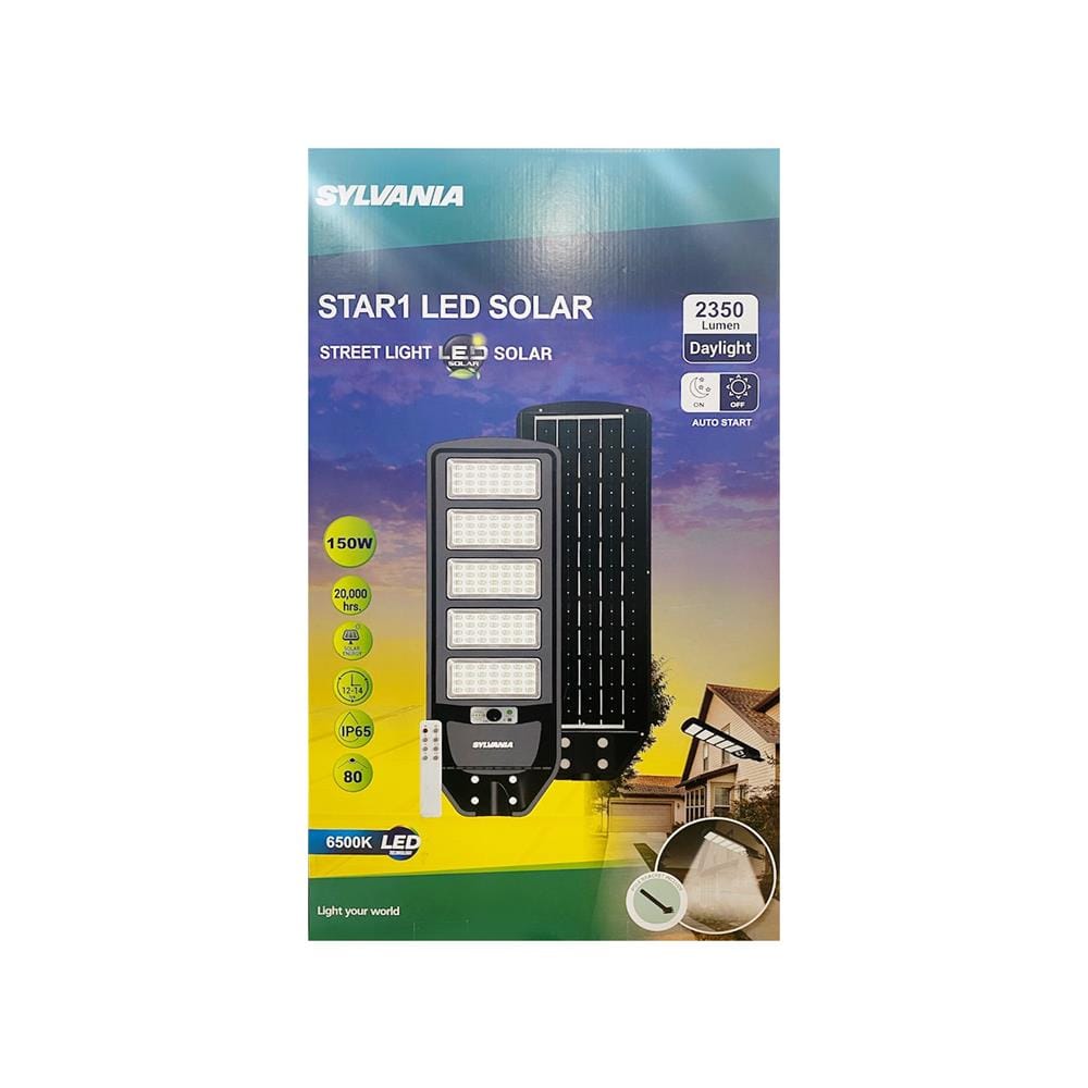 ไฟถนน SOLAR SYLVANIA STAR1 150 วัตต์ DAYLIGHT สีดำ