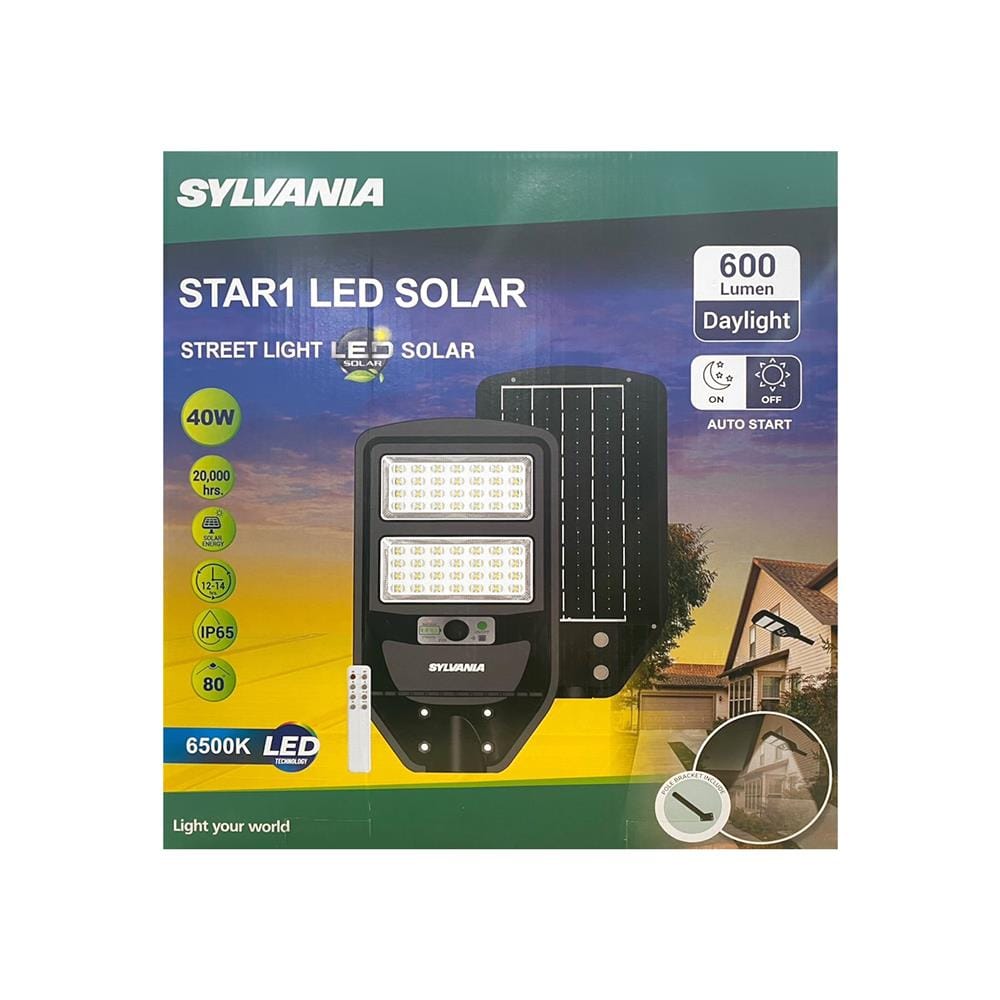 ไฟถนน SOLAR SYLVANIA STAR1 40 วัตต์ DAYLIGHT สีดำ