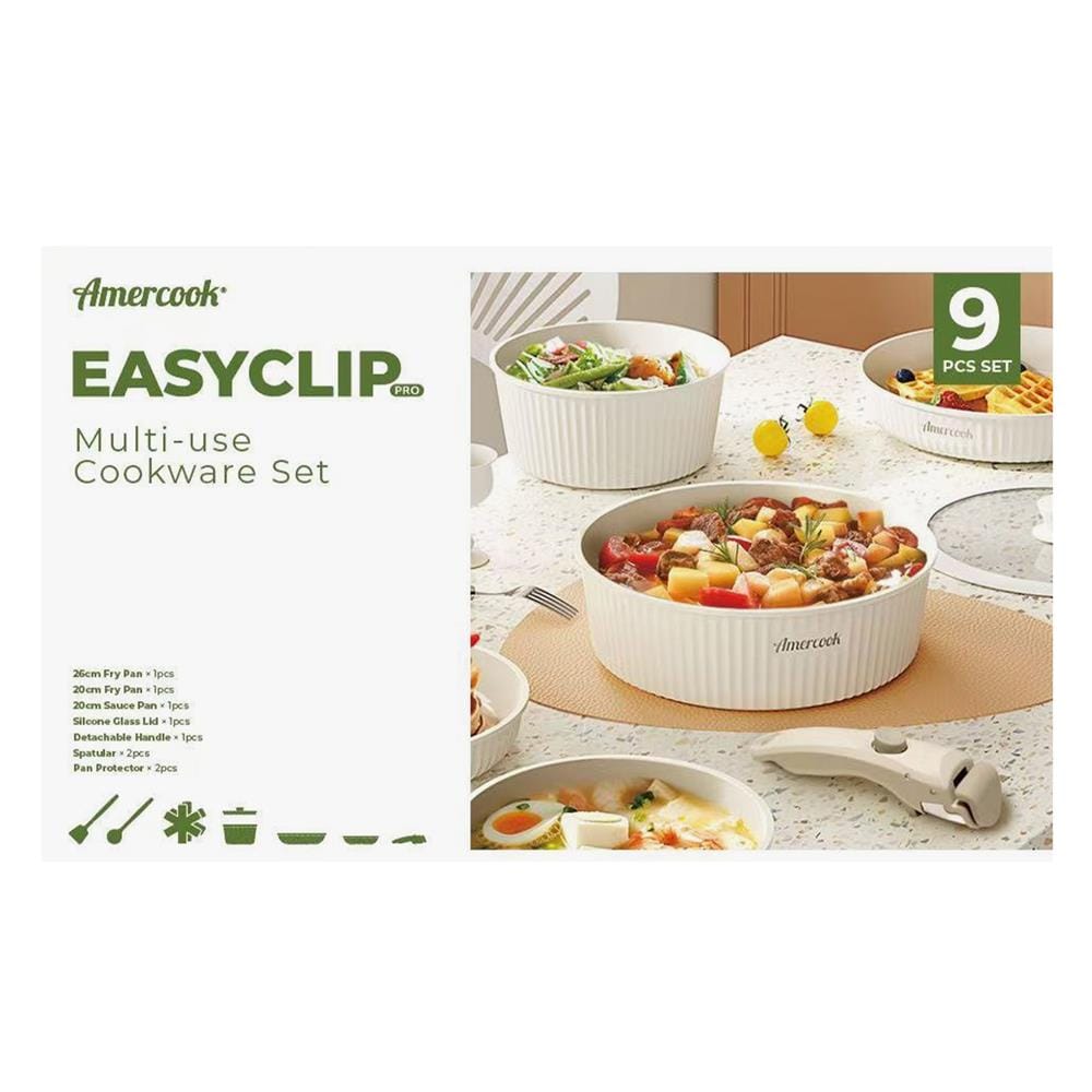 ชุดเครื่องครัว AMERCOOK EASY CLIP PRO IH (แพ็ก 9 ชิ้น)