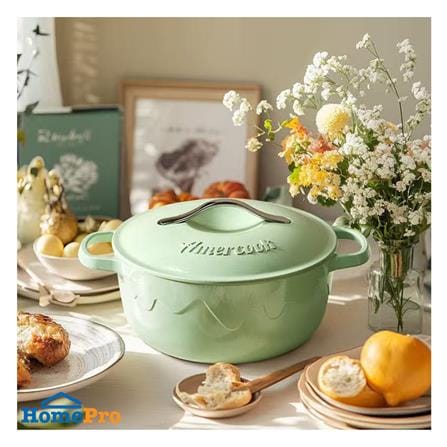 หม้อเหล็กหล่อพร้อมฝา 22 ซม. AMERCOOK ALFETTA SIGNATURE GREEN IH_1