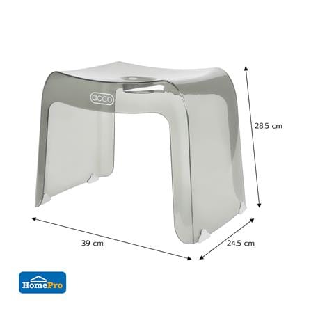 เก้าอี้เตี้ยพลาสติก ACCO SIZE M 39X24.5X28.5 ซม. สีเทาใส_5