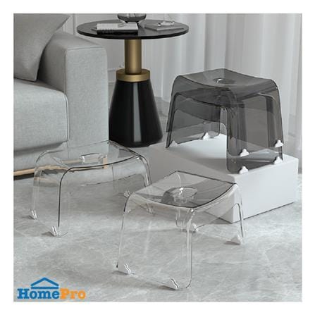 เก้าอี้เตี้ยพลาสติก ACCO SIZE S 34X21.5X19.5 ซม. สีเทาใส_4