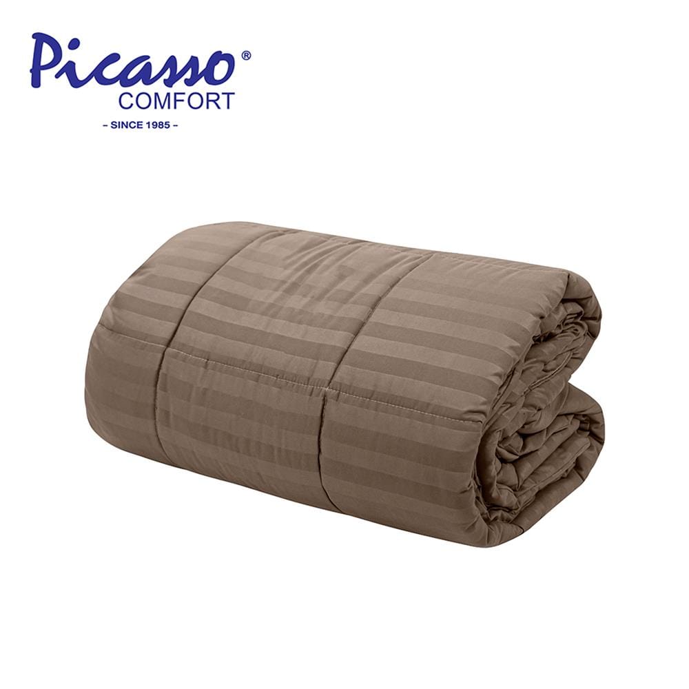 ผ้านวม PICASSO SMILE M5BR ลายริ้ว 100x90 นิ้ว สีน้ำตาล