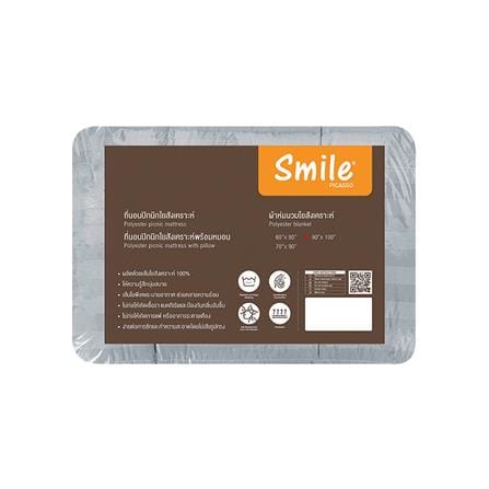 ผ้านวม PICASSO SMILE M5GY ลายริ้ว 100x90 นิ้ว สีเทา_1