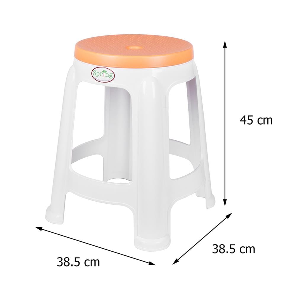 เก้าอี้พลาสติก SPRING BEST CHAIR สีขาว/ส้ม
