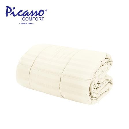 ผ้านวม PICASSO SMILE M5CR ลายริ้ว 100x90 นิ้ว สีครีม_0
