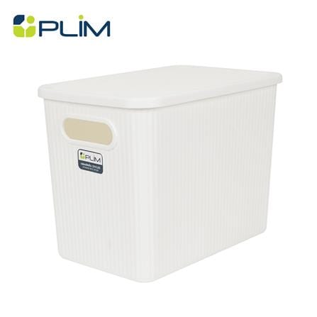 กล่องจัดเก็บผ้ามีฝา PLIM ZAYLEE SIZE L สีขาว_0