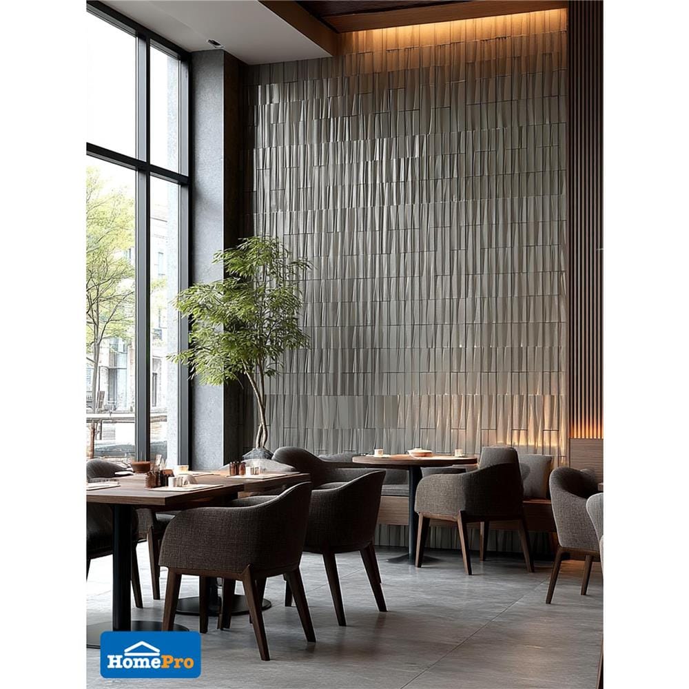 แผ่นตกแต่งผนัง PU 60x120 ซม. TARA  BAMBOO GREY