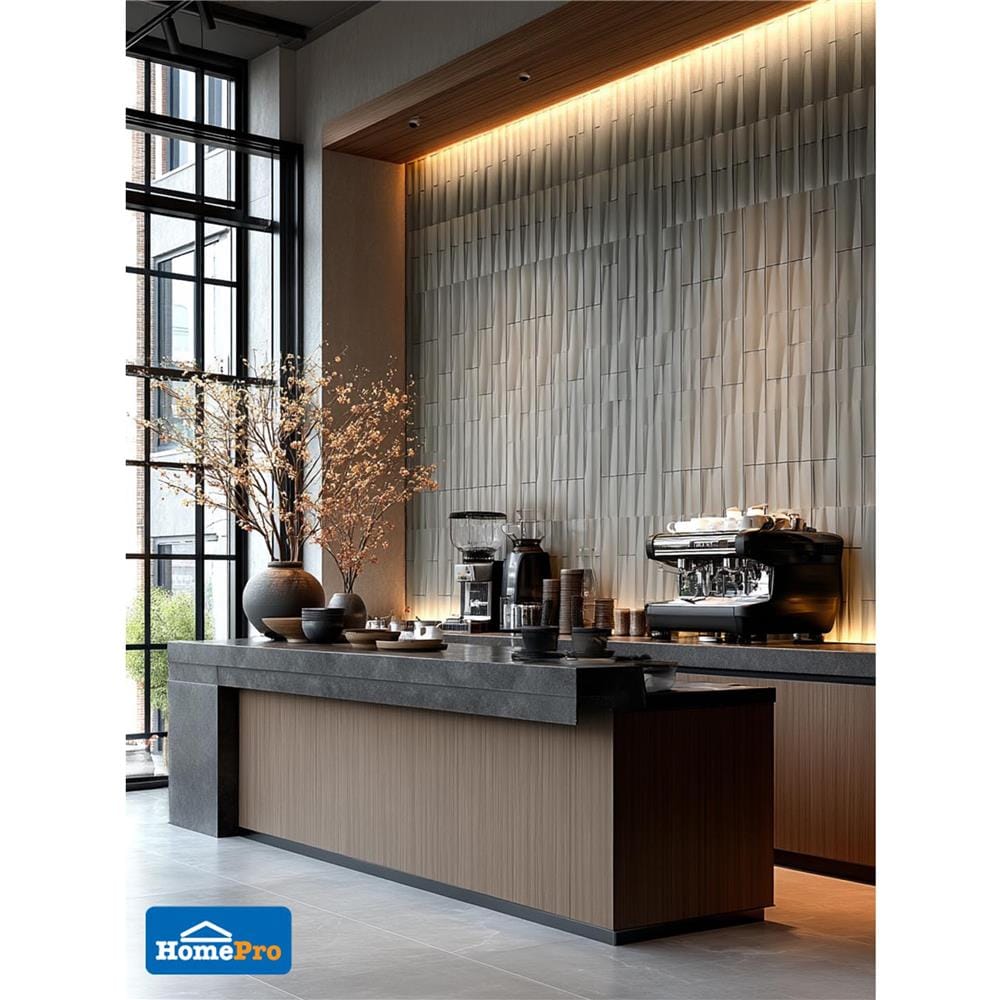 แผ่นตกแต่งผนัง PU 60x120 ซม. TARA  BAMBOO GREY