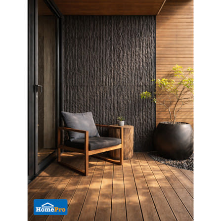 แผ่นตกแต่งผนัง PU 60x120 ซม. TARA LAVA STONE BLACK_4