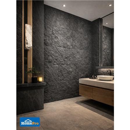 แผ่นตกแต่งผนัง PU 60x120 ซม. TARA ROCK STONE BLACK_5