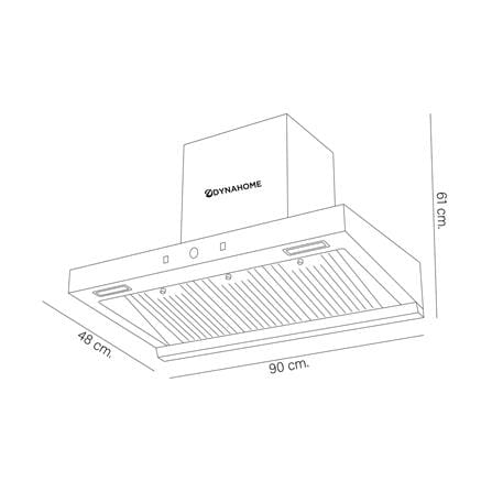 เครื่องดูดควันกระโจม DYNA HOME DH-403-BKS 90 ซม._4