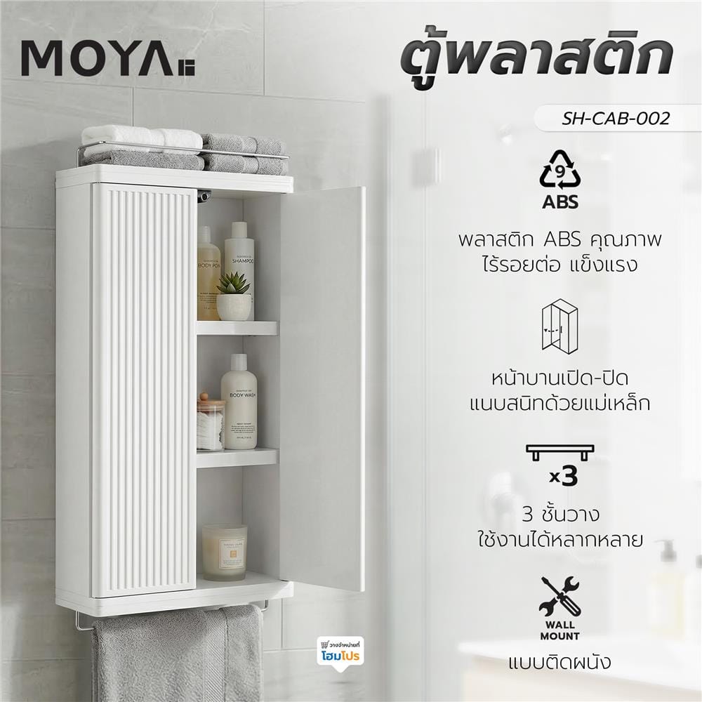 ตู้แขวนผนัง พลาสติก ABS MOYA SH-CAB-002 สีขาว