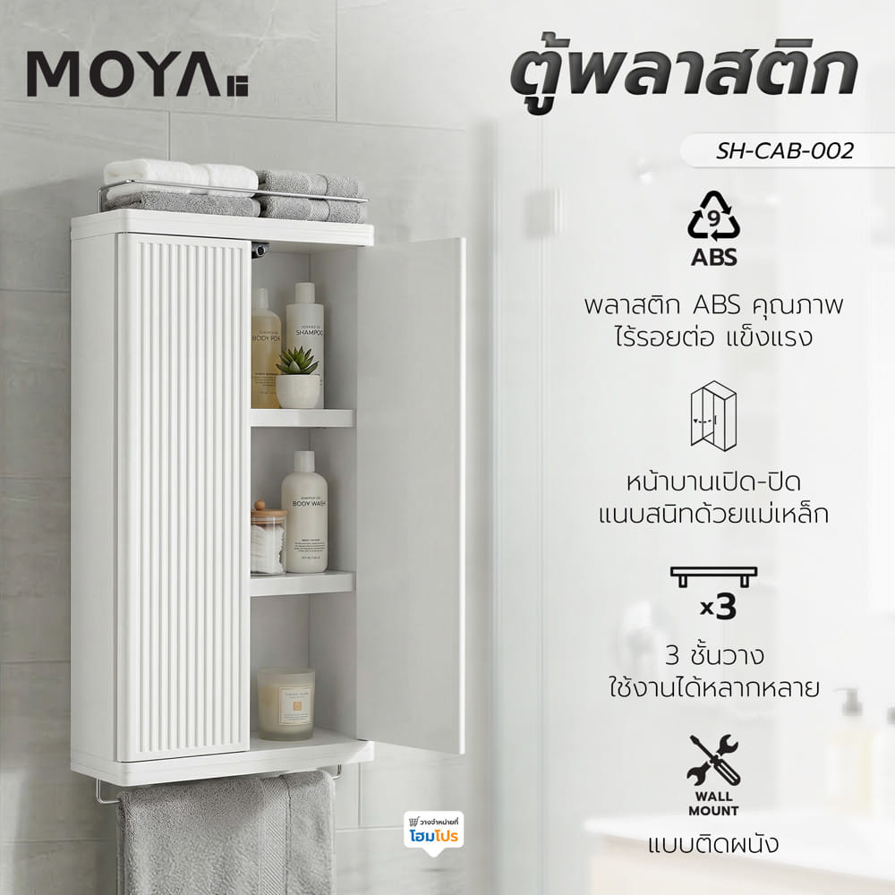 ตู้แขวนผนัง พลาสติก ABS MOYA SH-CAB-002 สีขาว