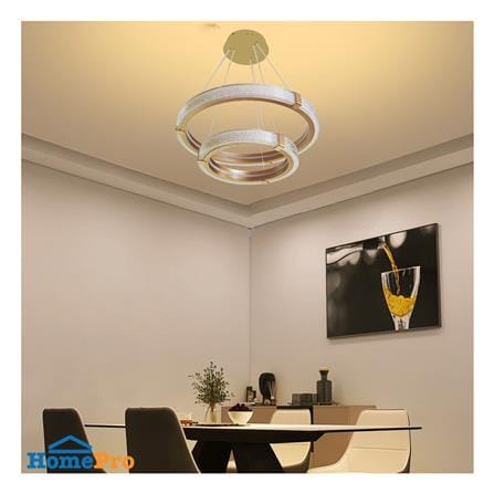 ไฟช่อ LED NEOLIGHT 1084-600+400 60 วัตต์ COOL WHITE สีทอง/ใส 2 หัว_2