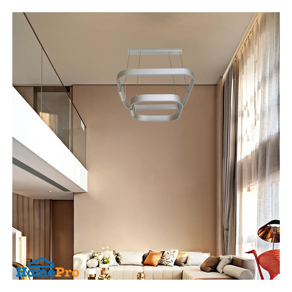 ไฟช่อ LED NEOLIGHT 1088-600+400 60 วัตต์ COOL WHITE สีใส/เงิน 2 หัว
