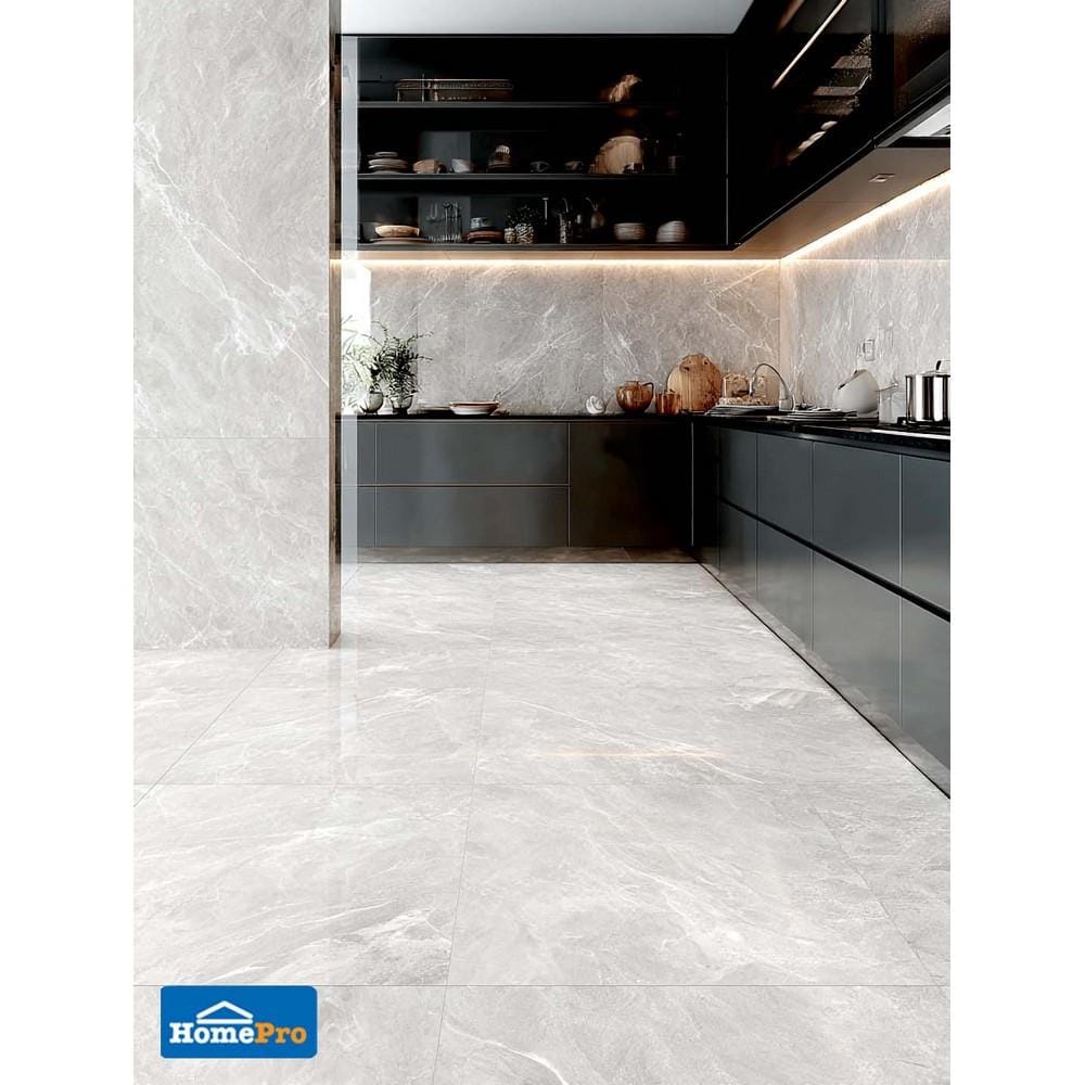 กระเบื้องพื้นพอร์ซเลน 60x60 ซม. TARA บูก้า เกรย์ A 1.44 ตร.ม.