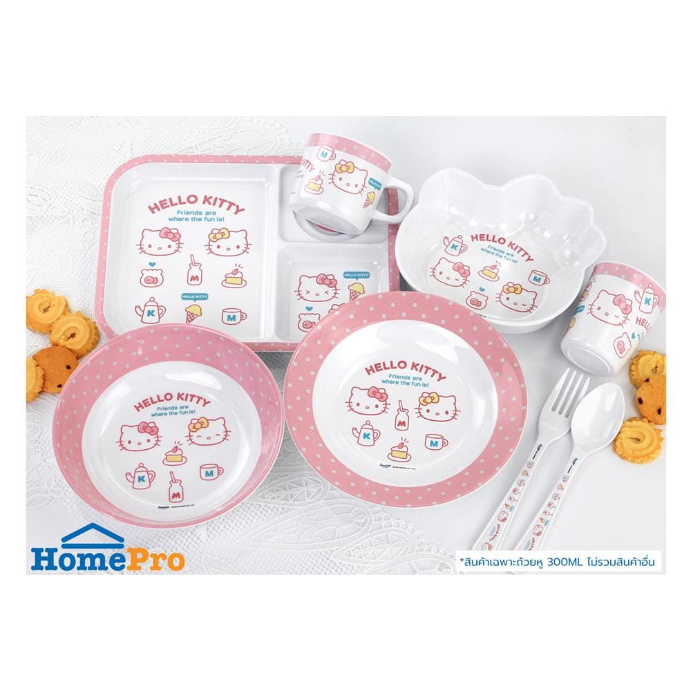 ถ้วยหูเมลามีน 300 มล. SUPERWARE KITTY POP FACE