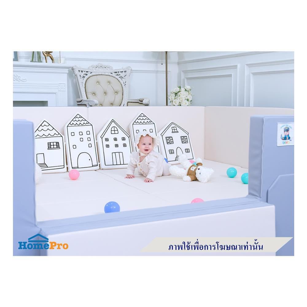 คอกกั้นเด็ก GEKO CLASSY SILICONE 5 ฟุต สี GRAY-WHITE