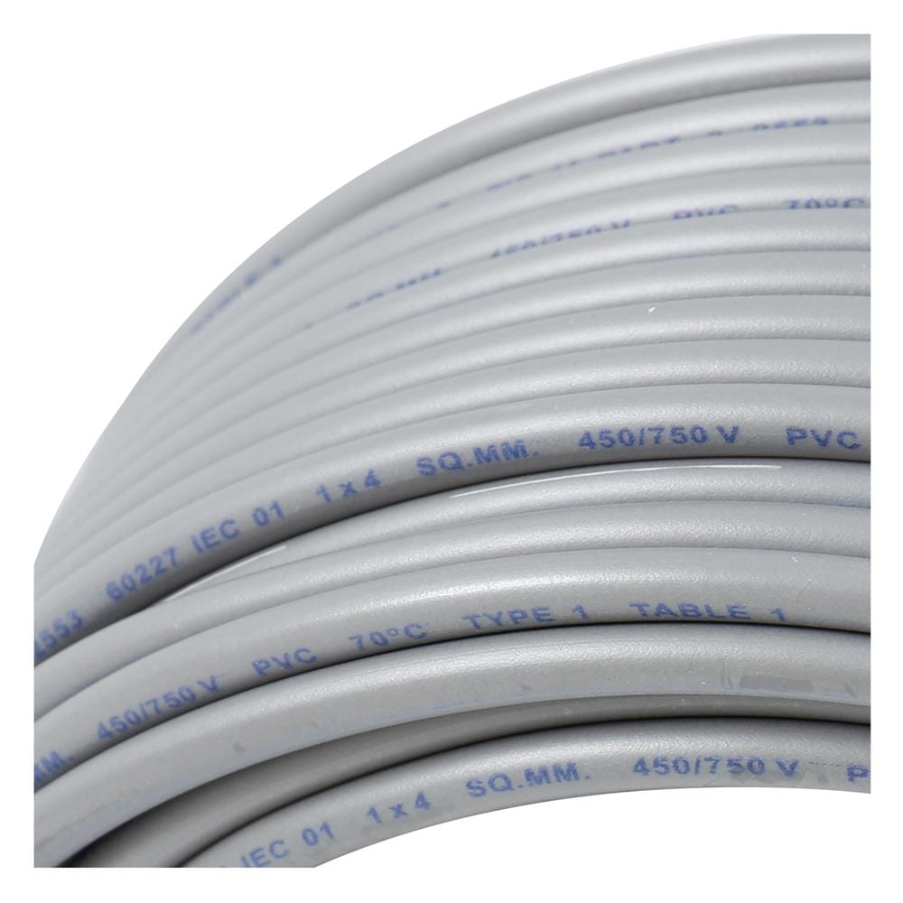 สายไฟ THW IEC01 RANZZ 1x4 ตร.มม. 30 ม. สีเทา
