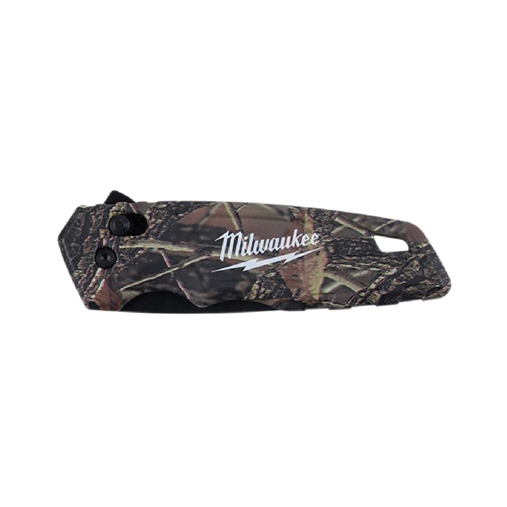 มีดพับฟันเลื่อยระบบสปริง MILWAUKEE ลายพราง