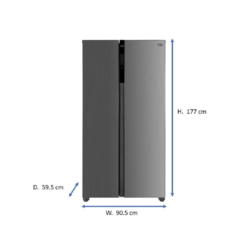 ตู้เย็น SIDE BY SIDE BEKO GNO472E40XPTH 15.4 คิว สีเงิน