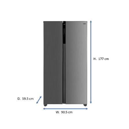 ตู้เย็น SIDE BY SIDE BEKO GNO472E40XPTH 15.4 คิว สีเงิน_6
