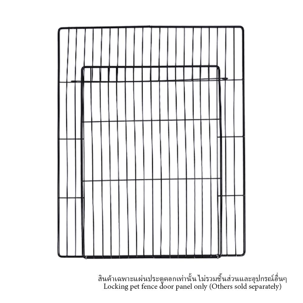 แผ่นประตูคอก มีตัวล็อก PETUS ซี่ห่าง 1.5 ซม. 45x35 ซม. สีดำ