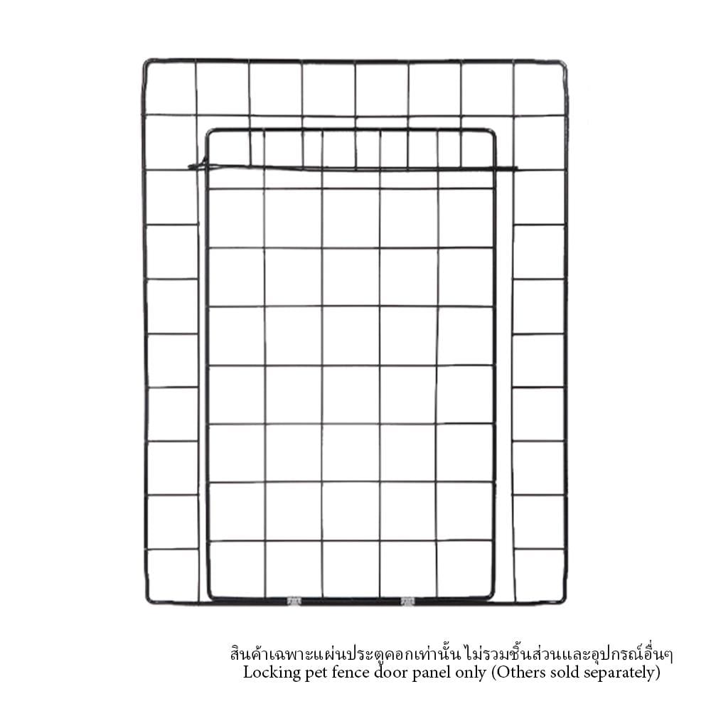 แผ่นประตูคอก มีตัวล็อก PETUS ซี่ห่าง 4 ซม. 45x35 ซม. สีดำ
