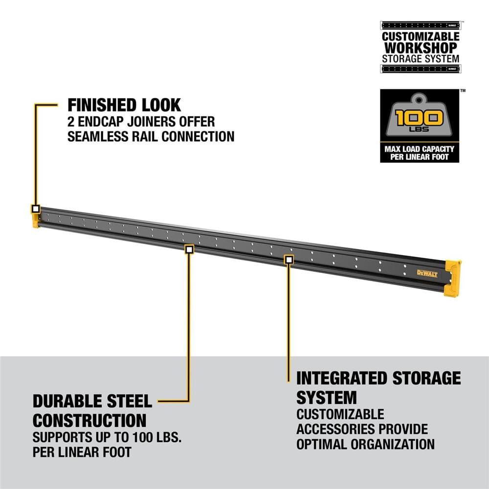 รางใส่ฮุก DEWALT DWST82800 48 นิ้ว สีเหลือง/ดำ