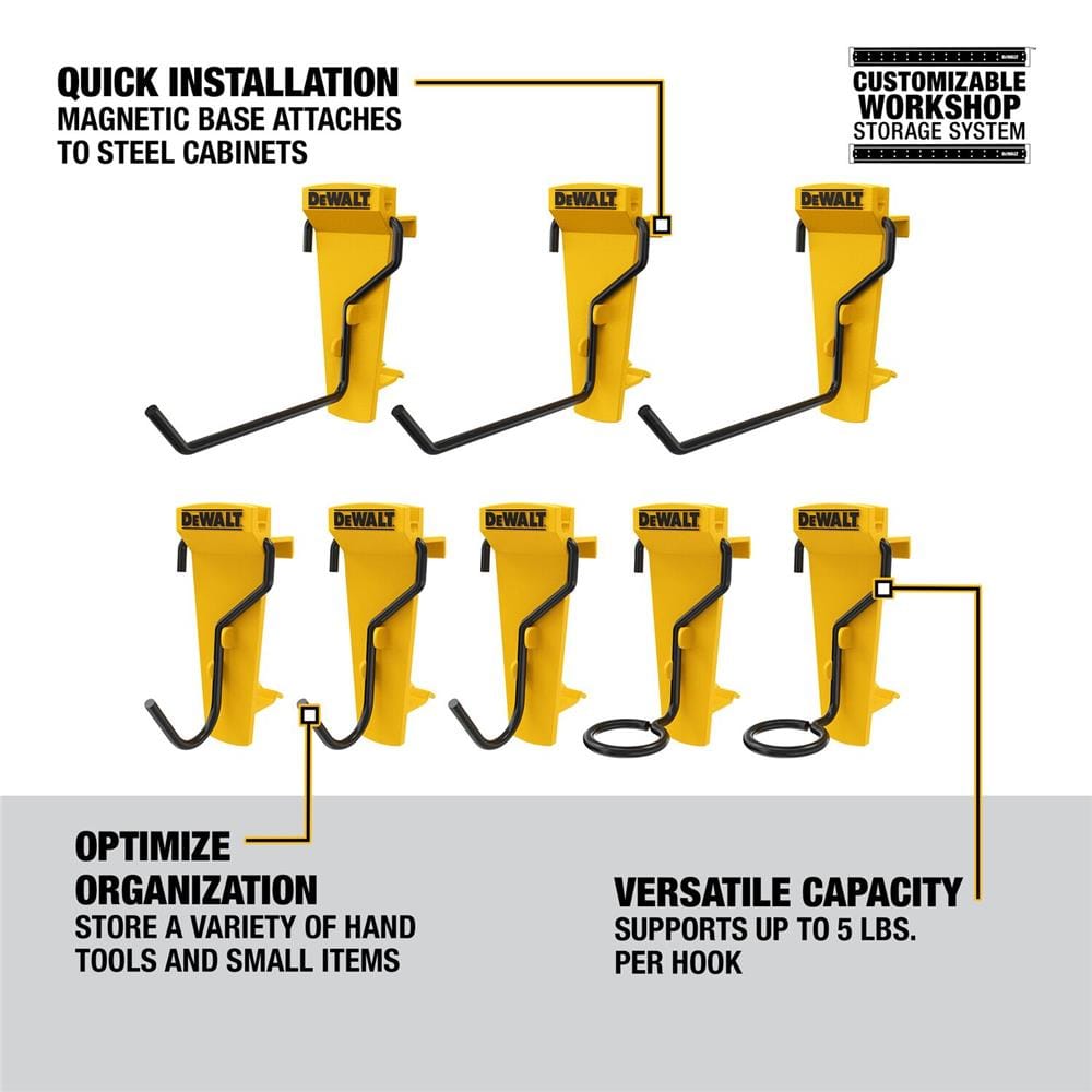 ชุดตะขอเกี่ยว DEWALT DWST82816 สีเหลือง/ดำ (ชุด 8 ชิ้น)