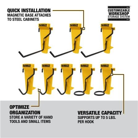 ชุดตะขอเกี่ยว DEWALT DWST82816 สีเหลือง/ดำ (ชุด 8 ชิ้น)_6