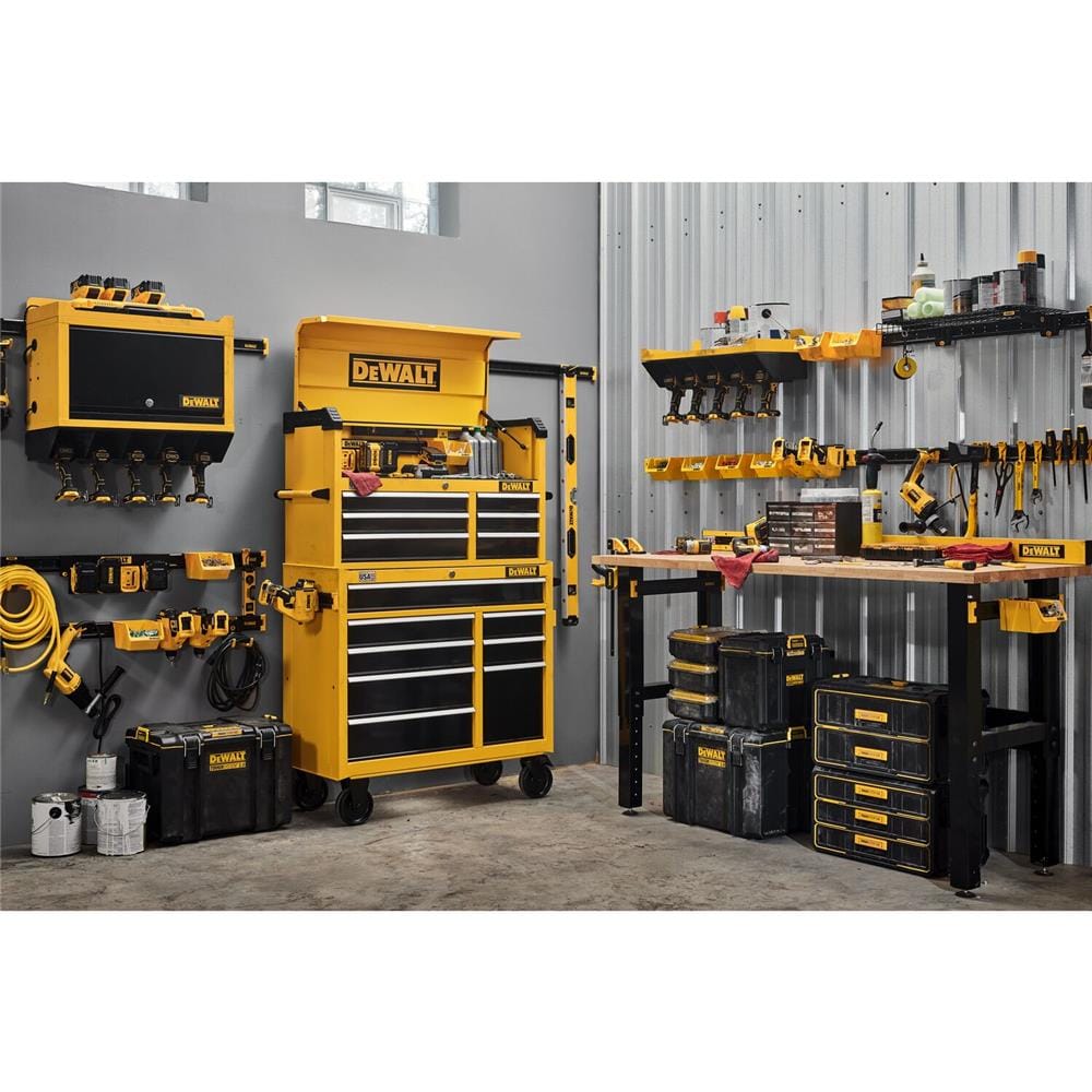 ที่เก็บแท่นชาร์จแบบติดราง DEWALT DWST82821 สีเหลือง/ดำ