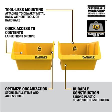 ถาดวางเครื่องมือพลาสติก DEWALT DWST82813 สีเหลือง/ดำ (ชุด 2 ชิ้น)_7