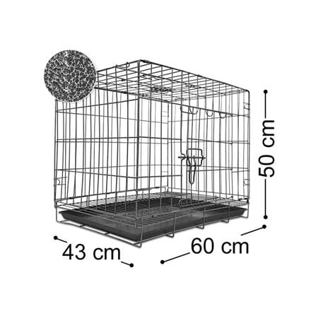 กรงสัตว์เลี้ยงพับได้ PETUS 60X43 ซม. สีเทา_3