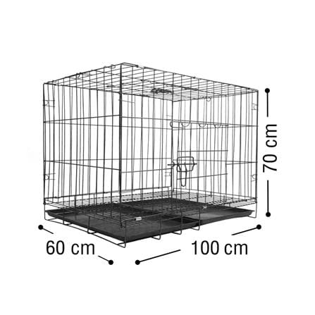กรงสัตว์เลี้ยงพับได้ PETUS 100X60 ซม. สีดำ_3