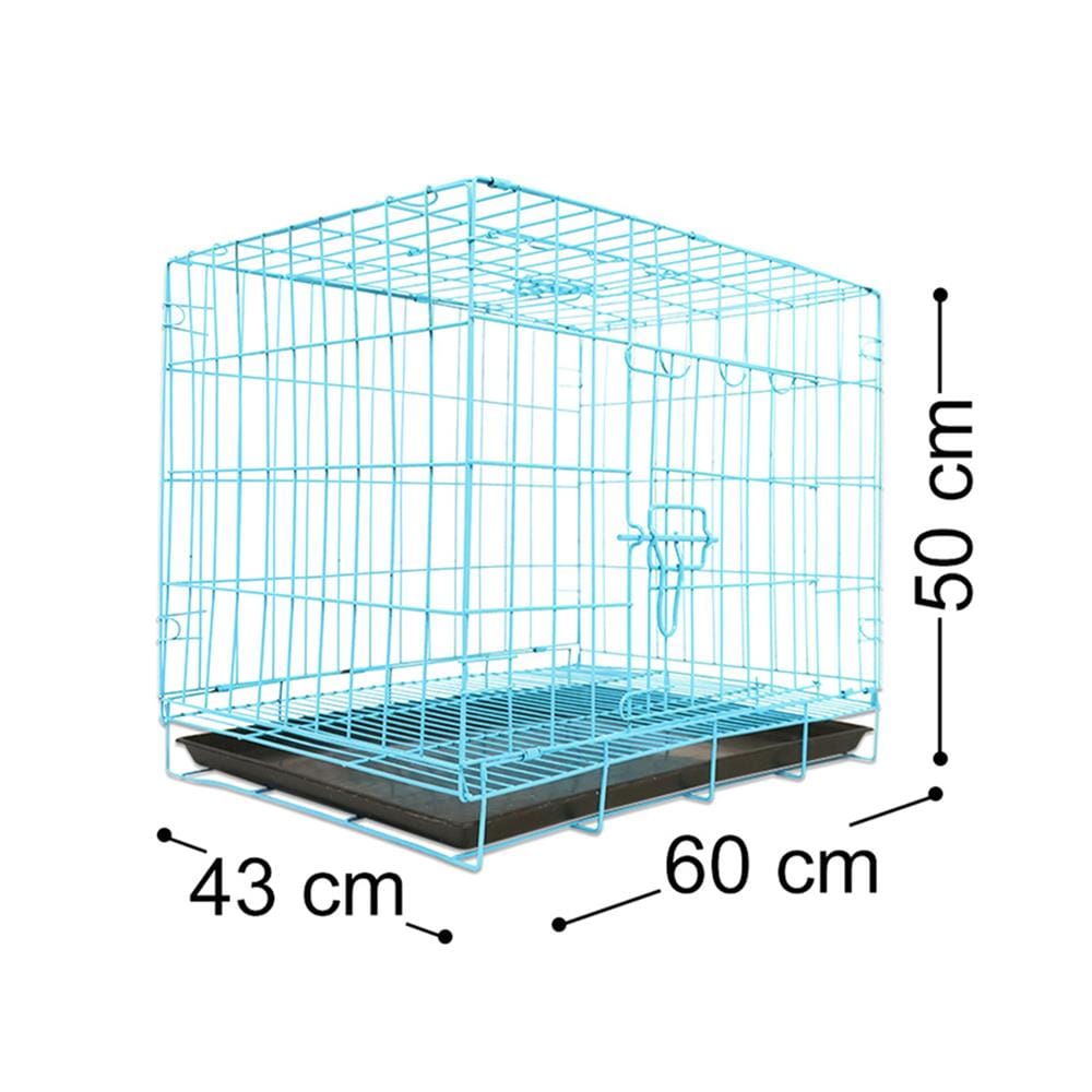กรงสัตว์เลี้ยงพับได้ PETUS 60X43 ซม. สีฟ้า