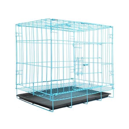กรงสัตว์เลี้ยงพับได้ PETUS 50X34 ซม. สีฟ้า_0
