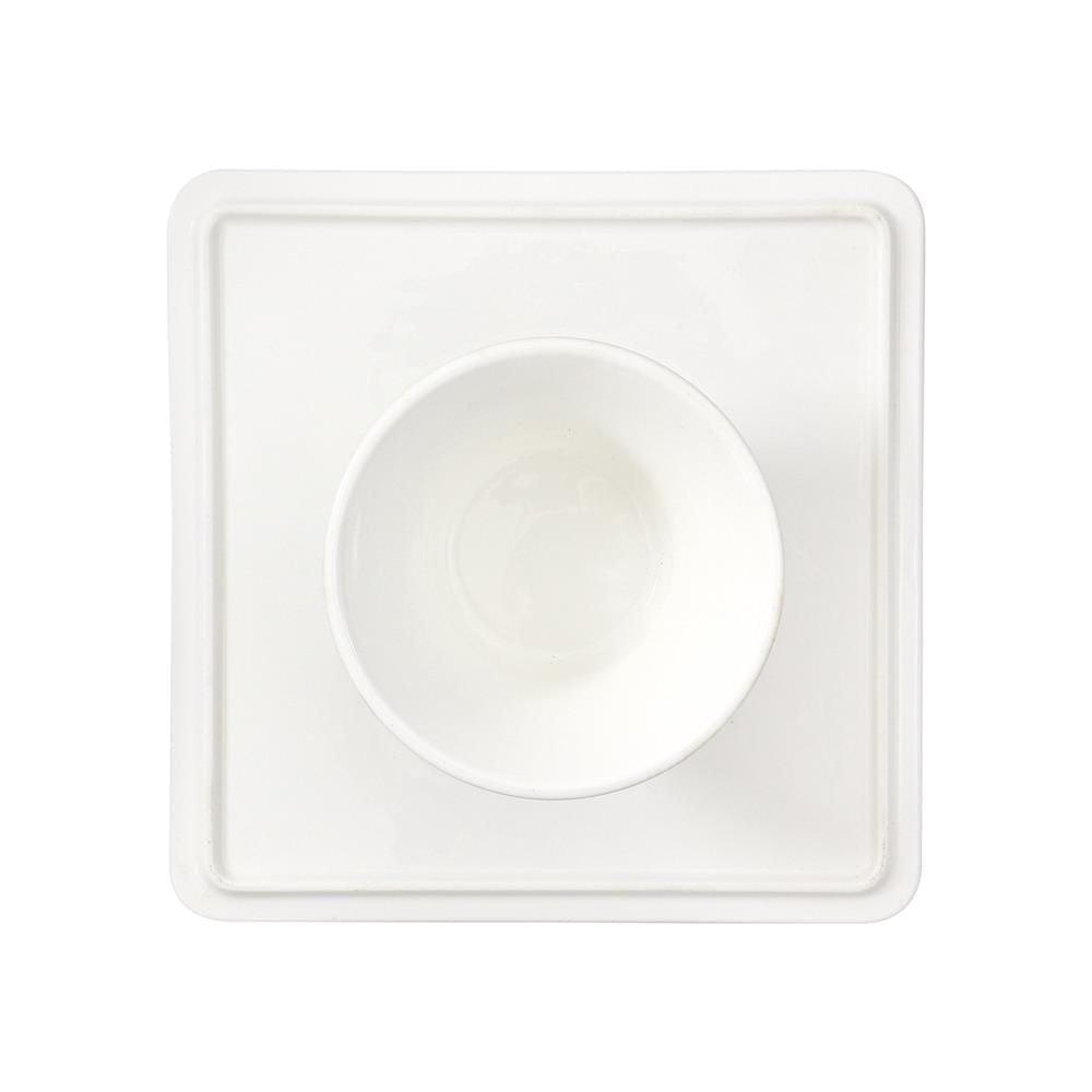 ที่วางขนมเหลี่ยม PORCELAIN 8 นิ้ว KECH SNOW