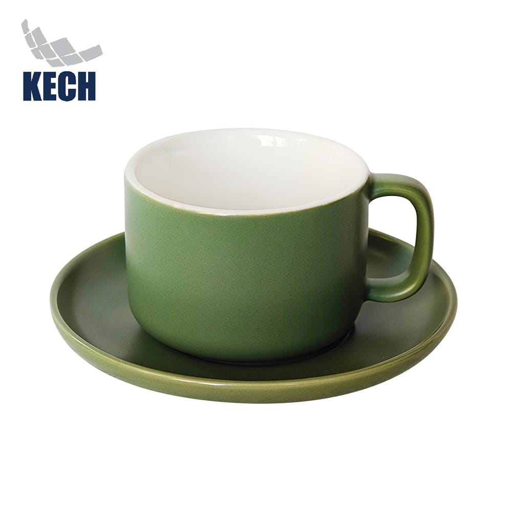 ชุดกาแฟ PORCELAIN 245 มล. KECH TWO TONE สีเขียว