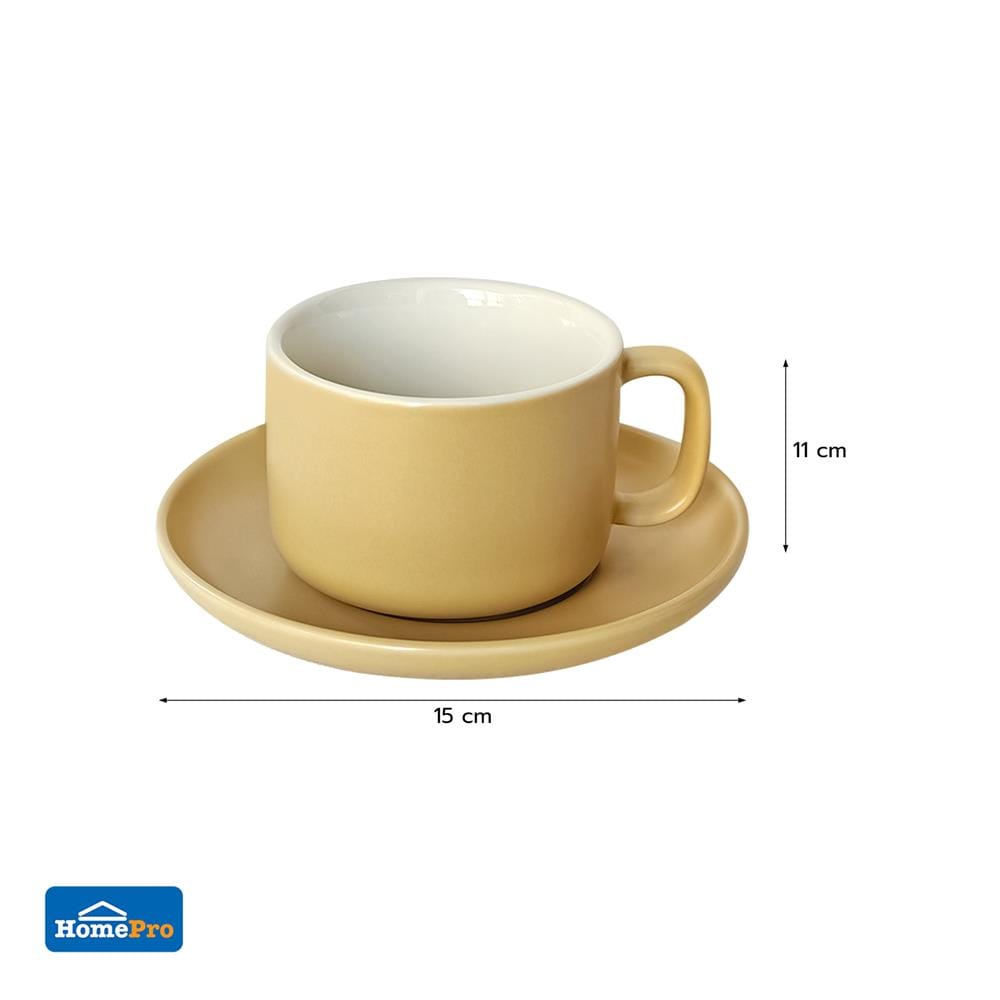 ชุดกาแฟ PORCELAIN 245 มล. KECH TWO TONE สีเหลือง