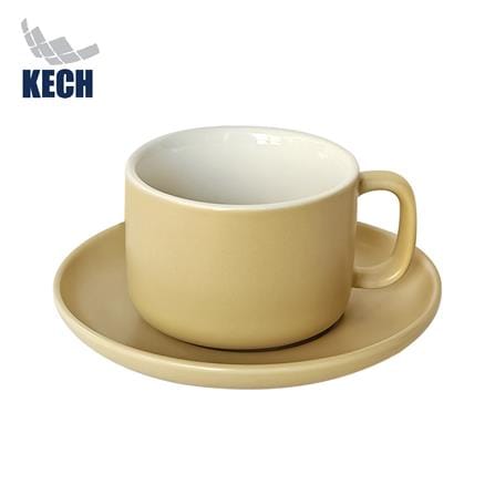 ชุดกาแฟ PORCELAIN 245 มล. KECH TWO TONE สีเหลือง_1